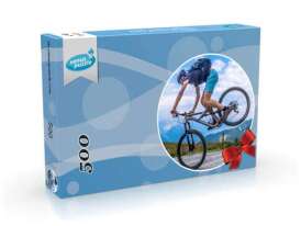 Obrázek zobrazující osobní puzzle ve tvaru kruhu 500 v krabici